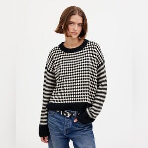 Madewell Black and White Checkered Sweater